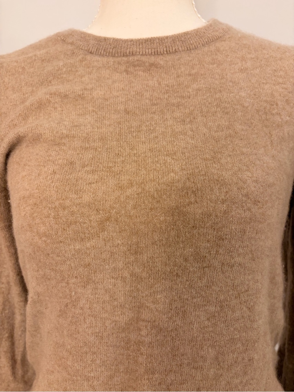 Quince Women's Oatmeal Heather Cashmere Crewneck Maternity Sweater, Medium - Picture 2 of 4
